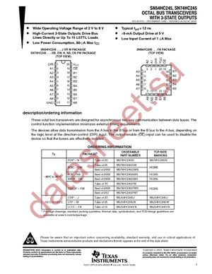 SN74HC245PWRE4 datasheet  